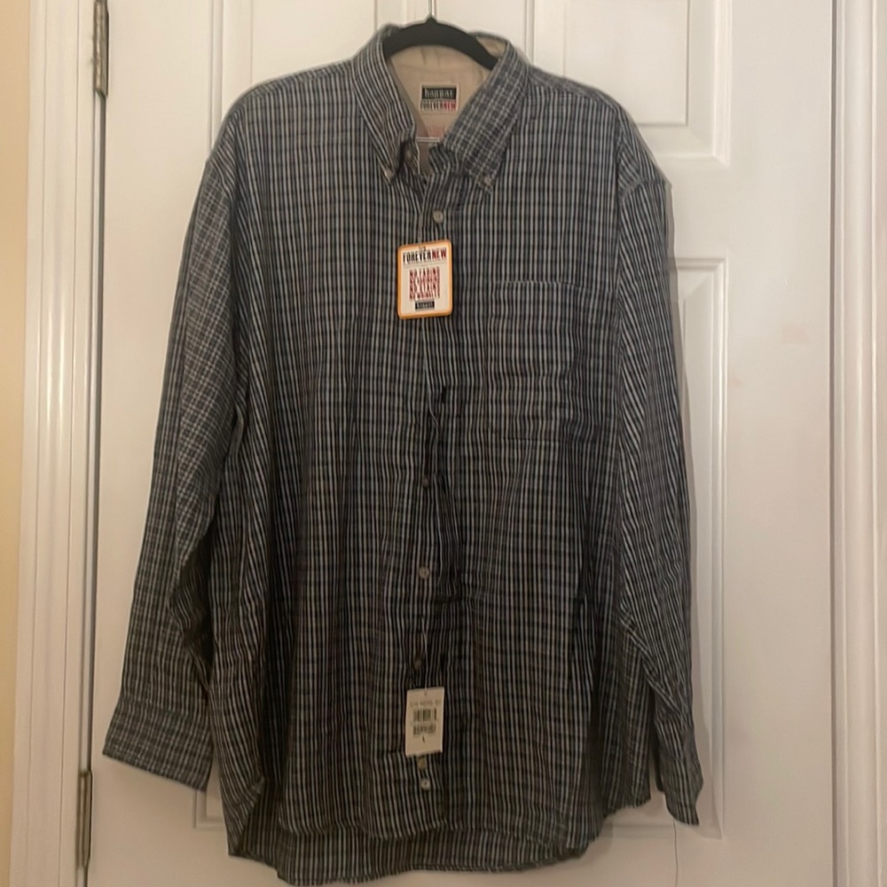 Plaid Haggar Button down flannel shirt.